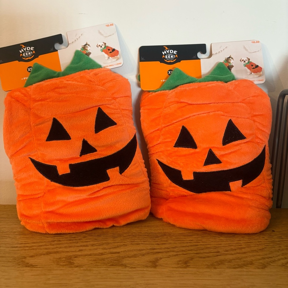 2 Target Orange Pumpkin Pet Costumes XS
